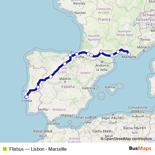 Flixbus bus Line Map