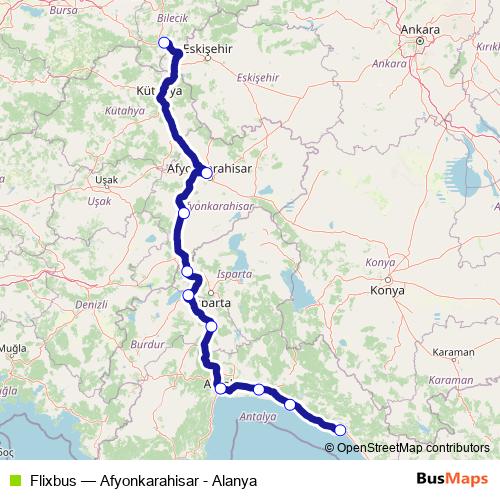 Flixbus bus Line Map