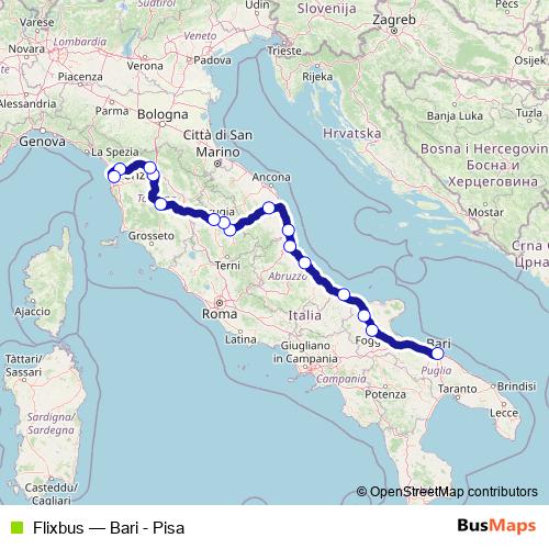Flixbus bus Line Map