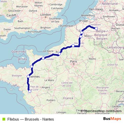 Flixbus bus Line Map