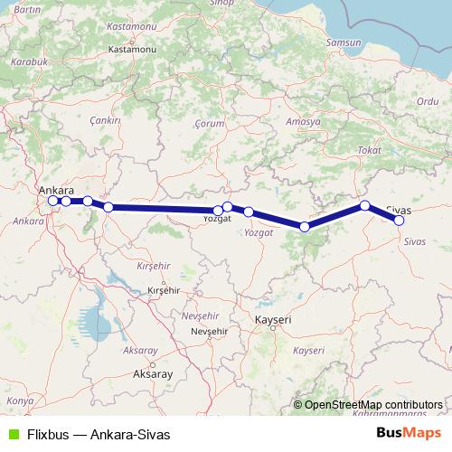 Flixbus bus Line Map