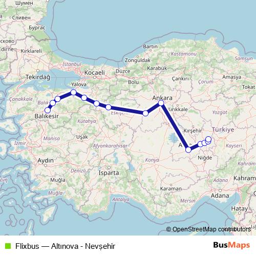 Flixbus bus Line Map