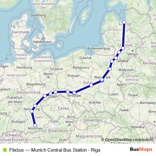 Flixbus bus Line Map