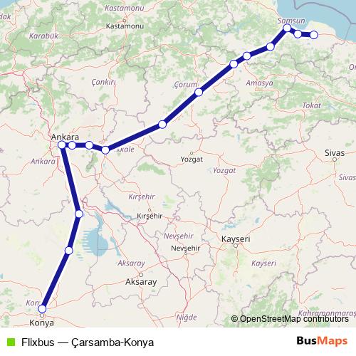 Flixbus bus Line Map