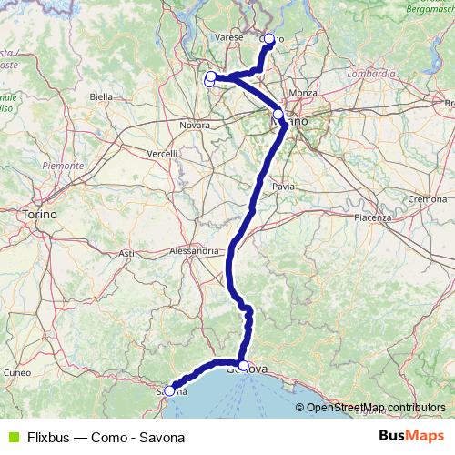Flixbus bus Line Map