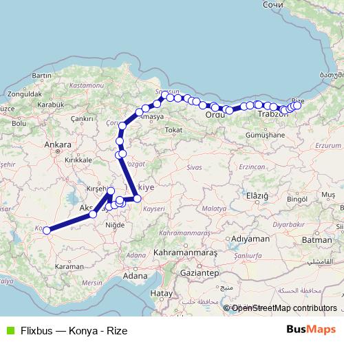 Flixbus bus Line Map