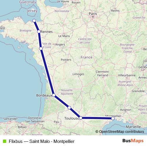 Flixbus bus Line Map
