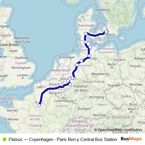 Flixbus bus Line Map
