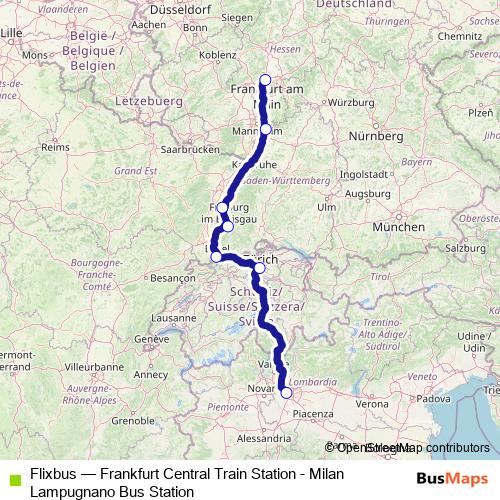 Flixbus bus Line Map