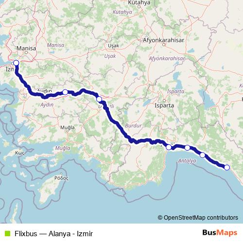 Flixbus bus Line Map