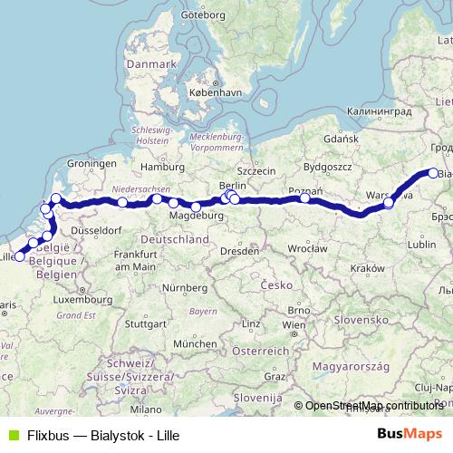 Flixbus bus Line Map