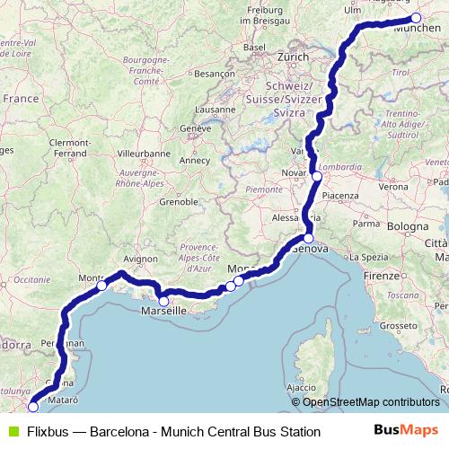 Flixbus bus Line Map