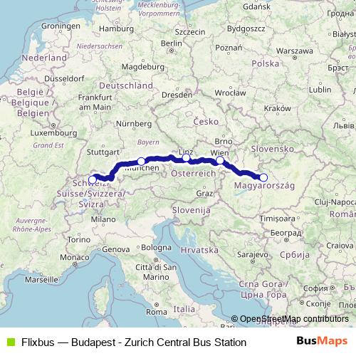 Flixbus bus Line Map
