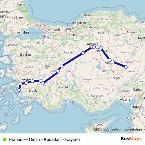 Flixbus bus Line Map