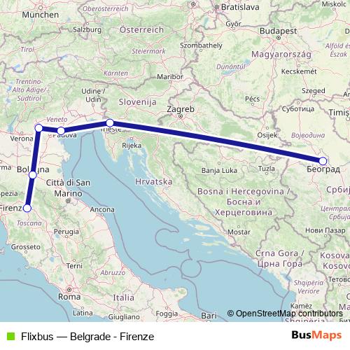 Flixbus bus Line Map