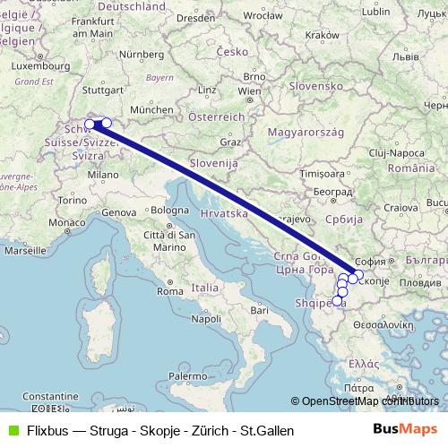 Flixbus bus Line Map