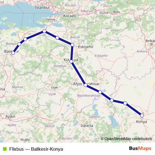 Flixbus bus Line Map
