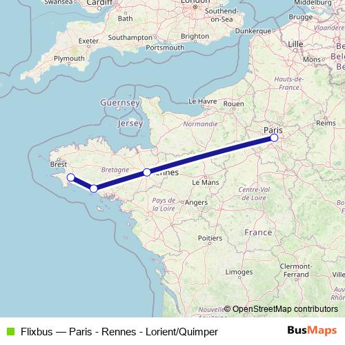 Flixbus bus Line Map