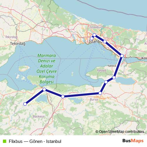 Flixbus bus Line Map