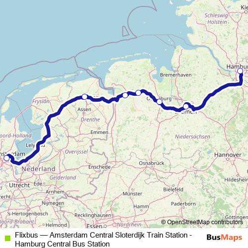 Flixbus bus Line Map
