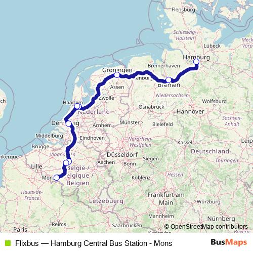 Flixbus bus Line Map