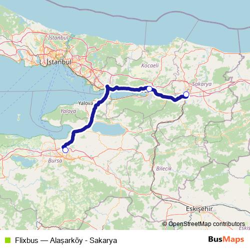 Flixbus bus Line Map