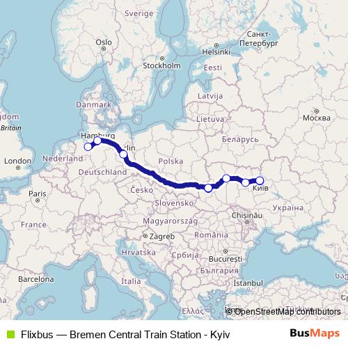 Flixbus bus Line Map
