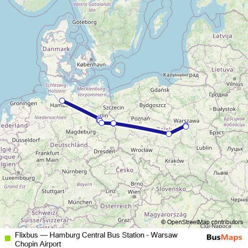 Flixbus bus Line Map