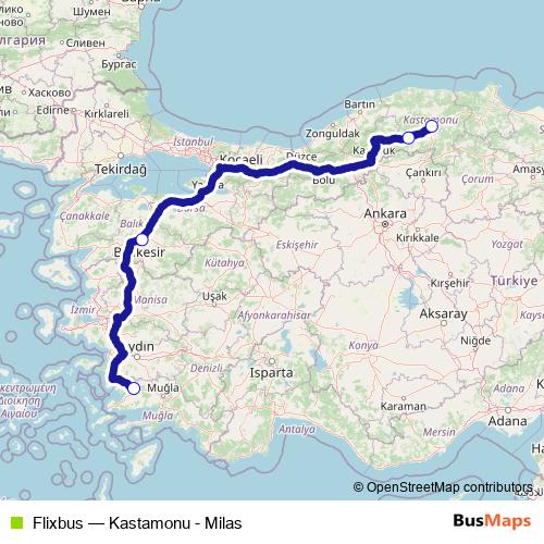 Flixbus bus Line Map