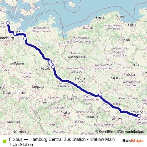 Flixbus bus Line Map