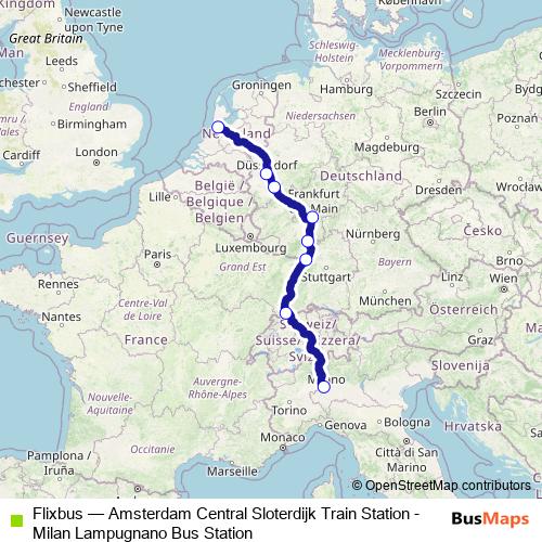Flixbus bus Line Map