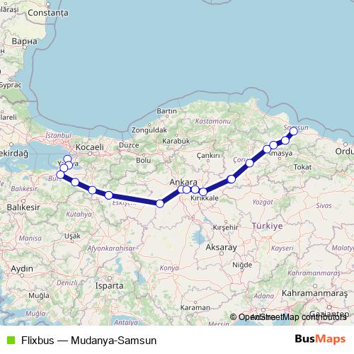 Flixbus bus Line Map