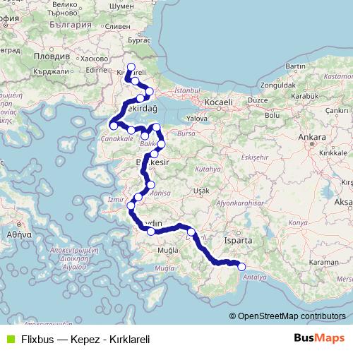 Flixbus bus Line Map