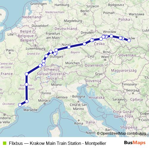 Flixbus bus Line Map