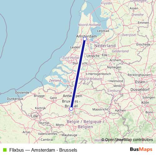Flixbus bus Line Map