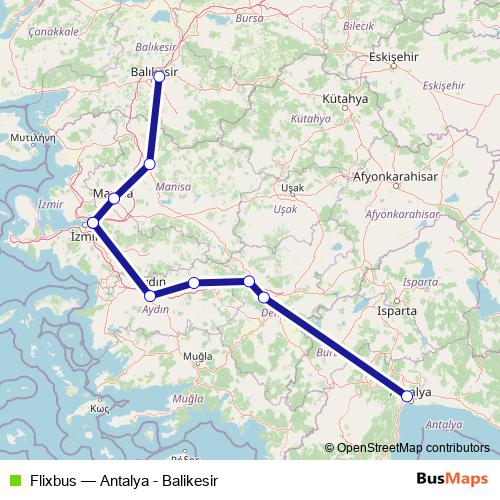 Flixbus bus Line Map