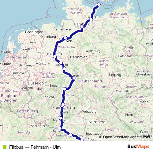 Flixbus bus Line Map
