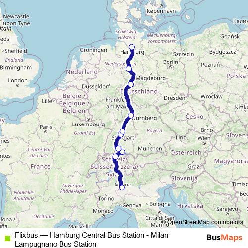 Flixbus bus Line Map