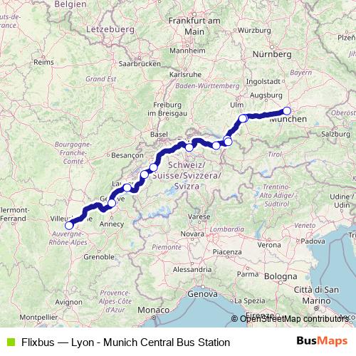 Flixbus bus Line Map