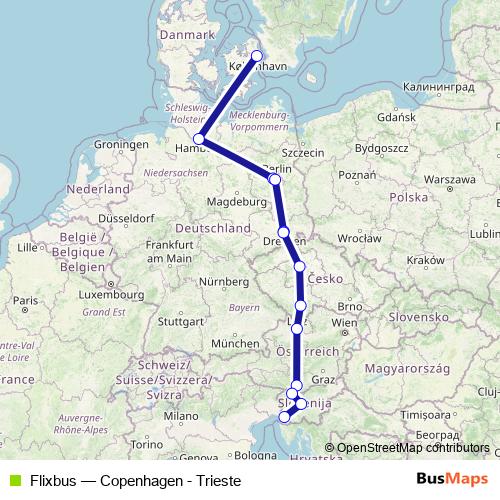 Flixbus bus Line Map