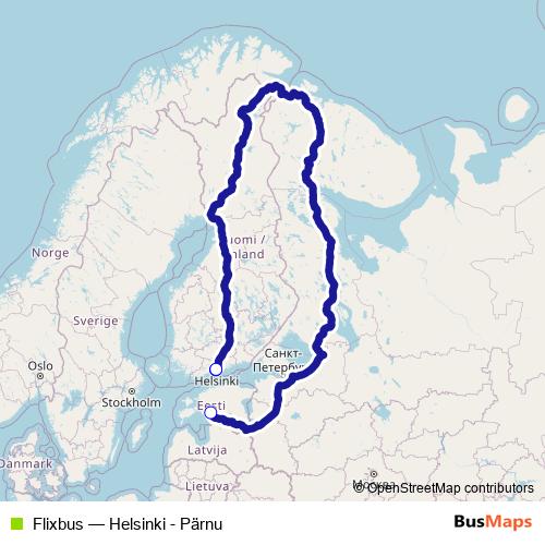 Flixbus bus Line Map