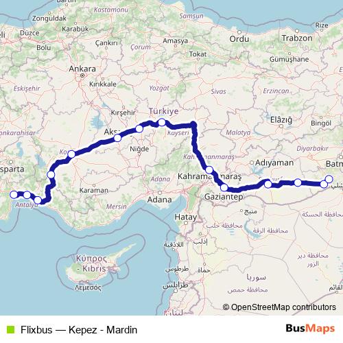 Flixbus bus Line Map