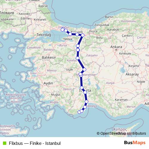 Flixbus bus Line Map