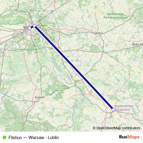 Flixbus bus Line Map