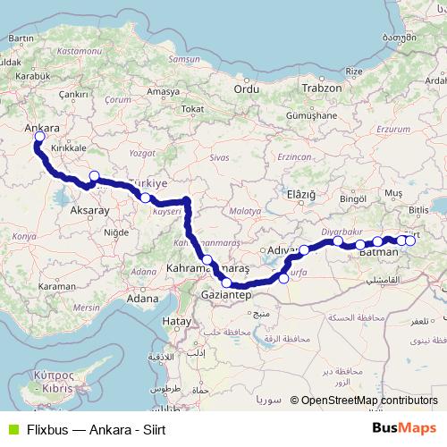 Flixbus bus Line Map