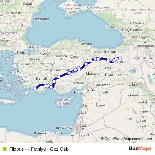 Flixbus bus Line Map