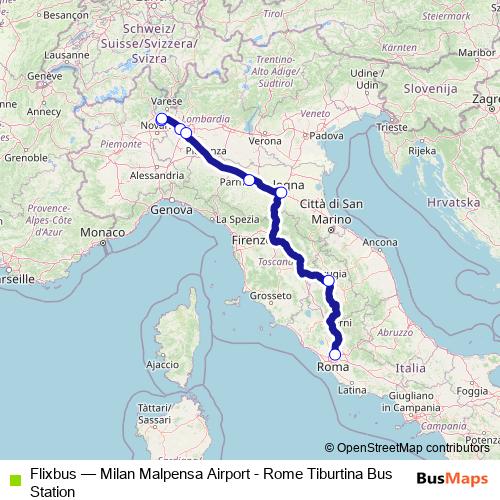 Flixbus bus Line Map