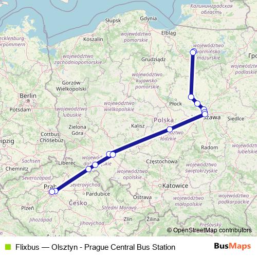 Flixbus bus Line Map