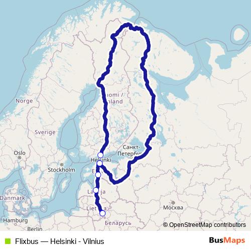 Flixbus bus Line Map