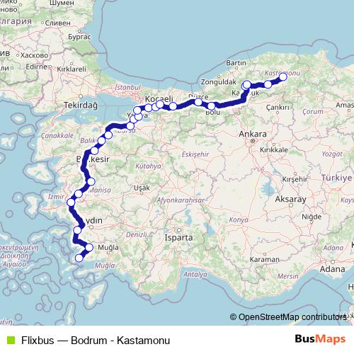 Flixbus bus Line Map
